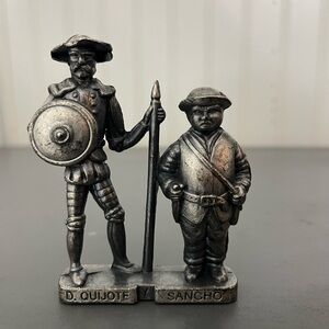 Pewter Don Quijote and Sancho Panza Figurine